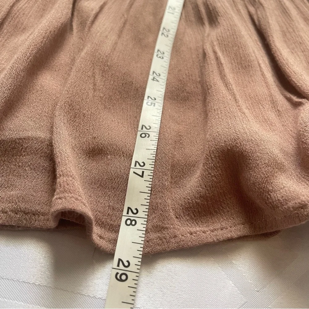 Noble U Lace Trim Bell Sleeve Peplum Top Brown Women's Small